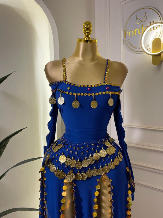 Rubis Impérial Bleu Tenue de Danse Orientale