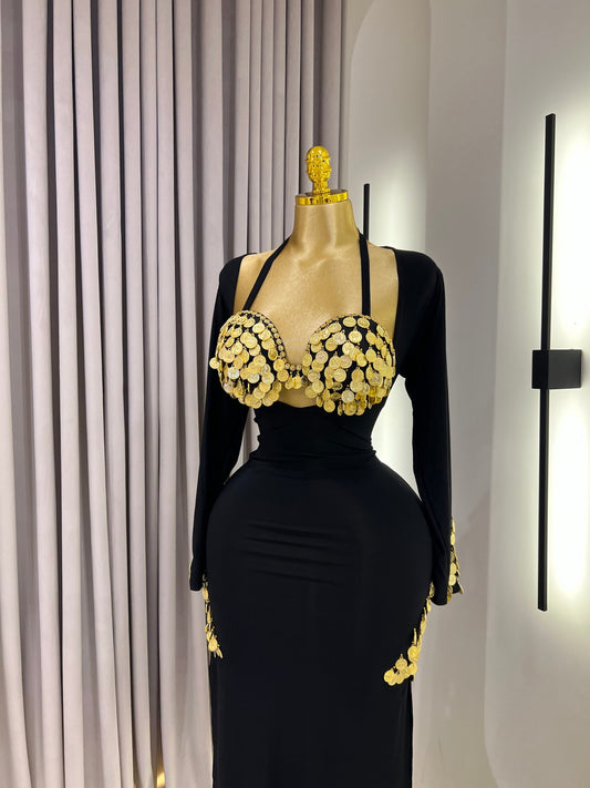 Midnight Or Noire (2 Pièces) : Tenue Danse et Lingerie Sexy