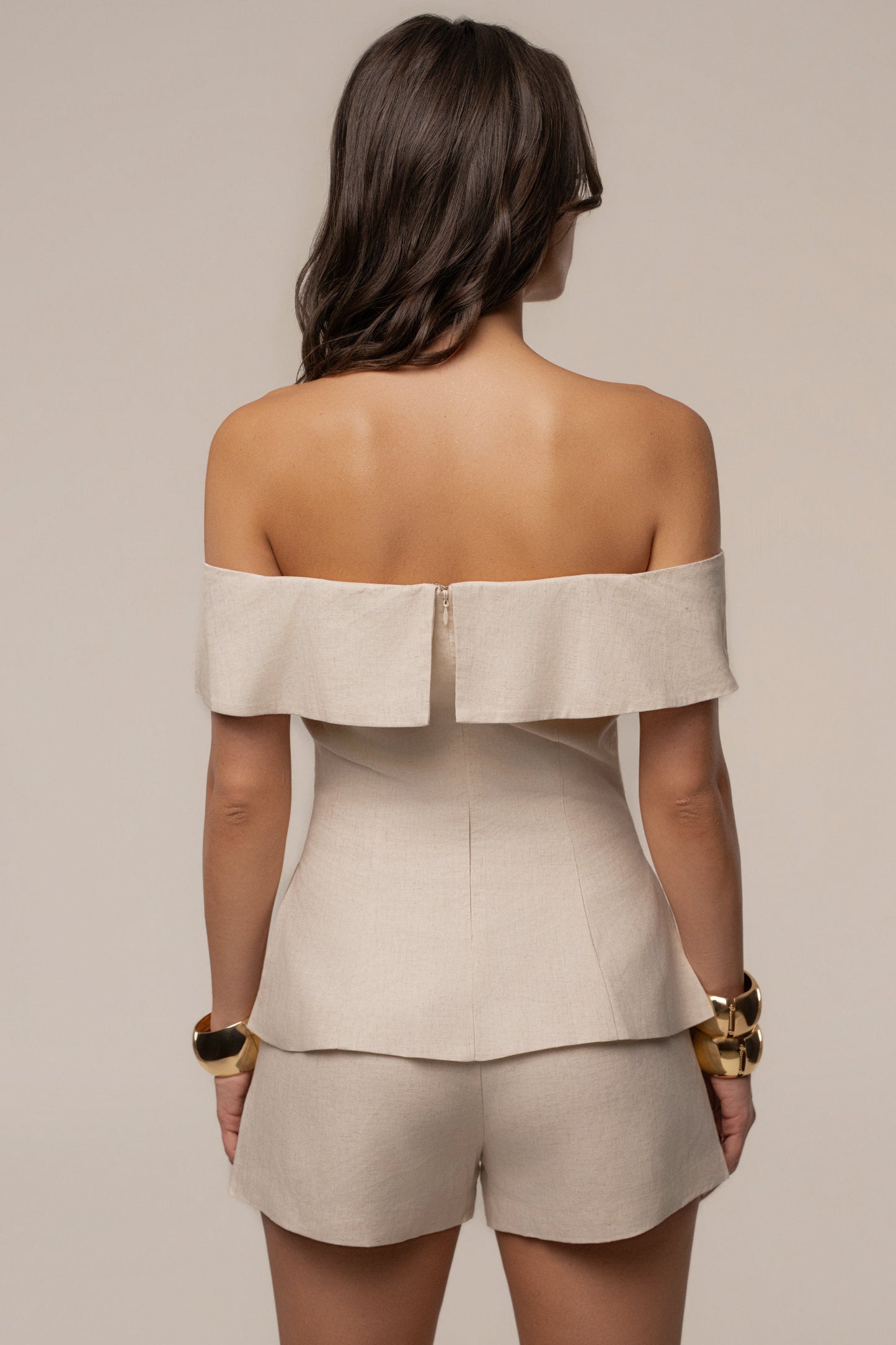 « Douceur Naturelle » — Ensemble Short Bustier, Naturel