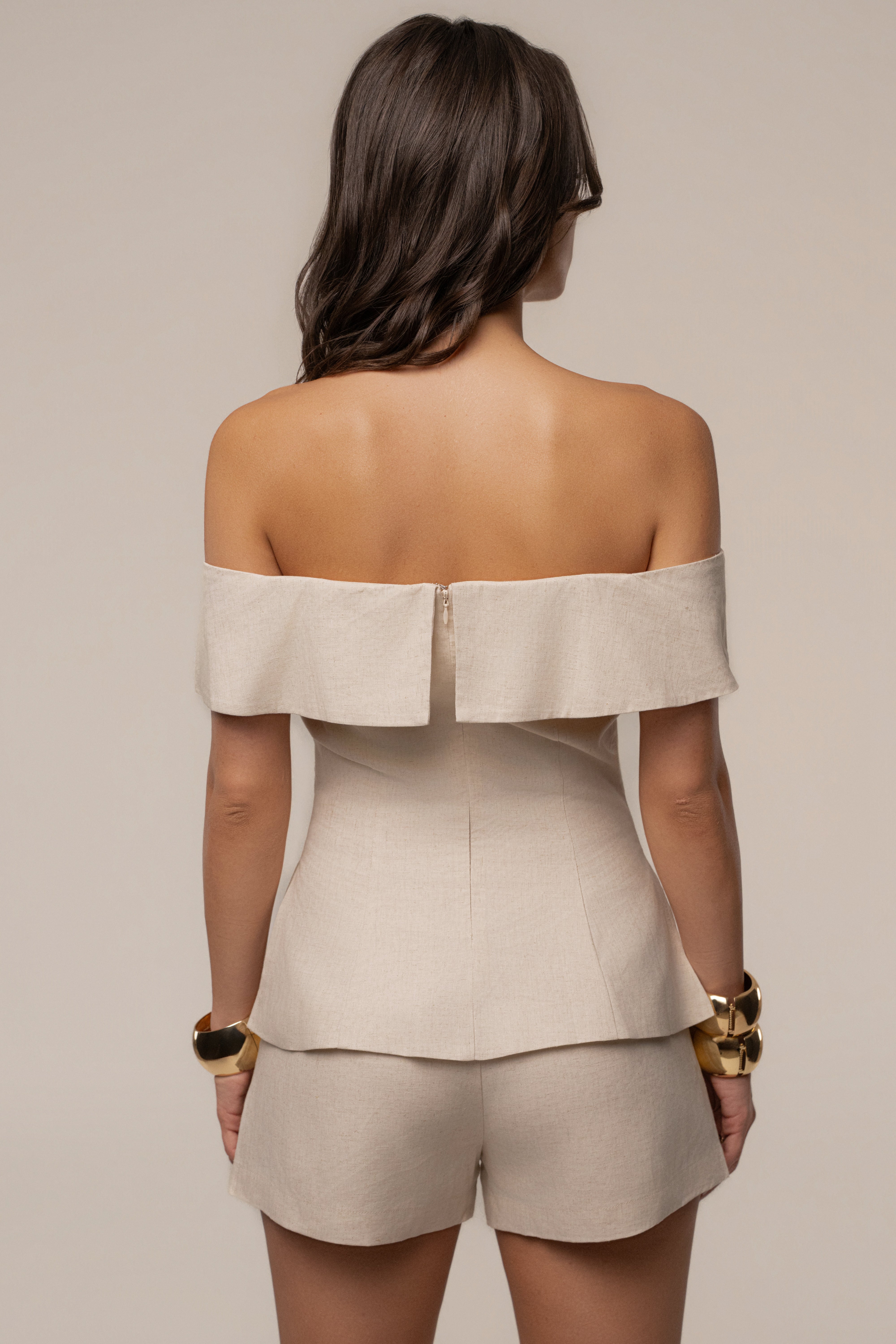 « Douceur Naturelle » — Ensemble Short Bustier, Naturel