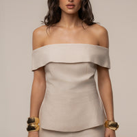 « Douceur Naturelle » — Ensemble Short Bustier, Naturel