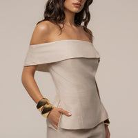 « Douceur Naturelle » — Ensemble Short Bustier, Naturel