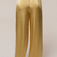 « Brise de Laguna » — Ensemble Pantalon Large Satiné, Jaune
