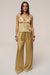 « Brise de Laguna » — Ensemble Pantalon Large Satiné, Jaune