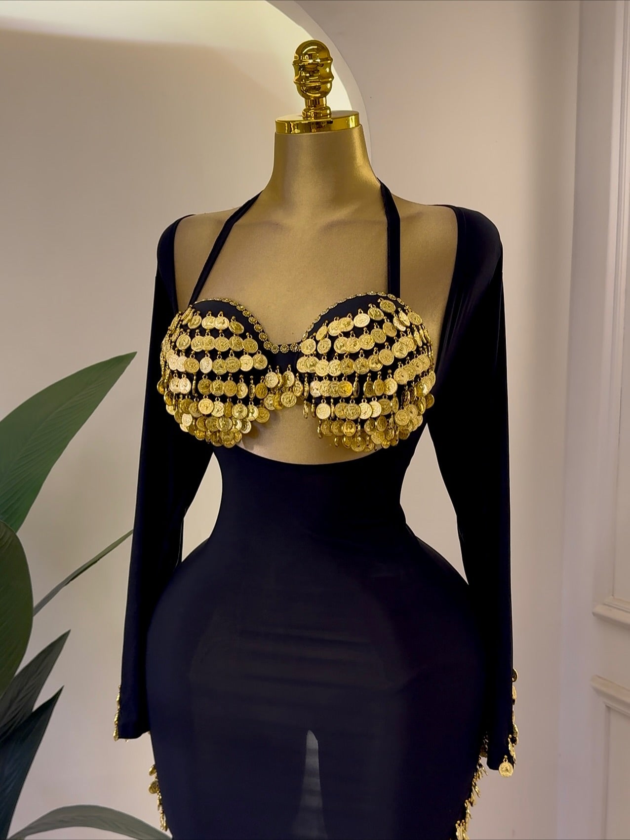 Midnight Or Noire (2 Pièces) : Tenue Danse et Lingerie Sexy