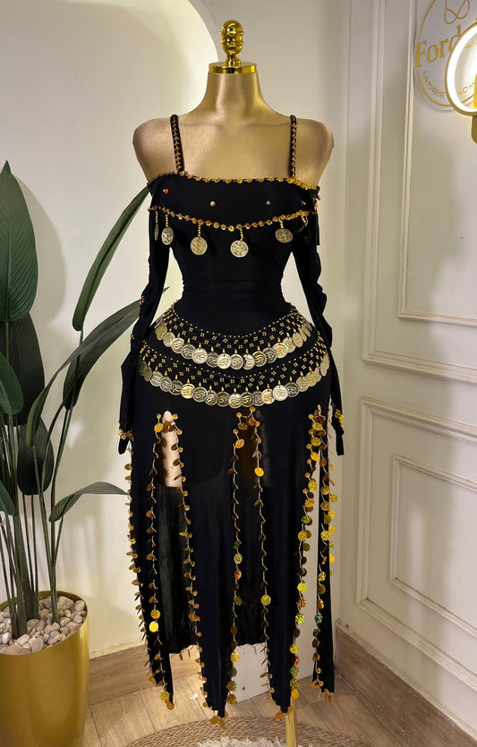 Rubis Impérial Noir Tenue de Danse Orientale