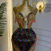 Disco Fever Multicolore : Costume de Danse Orientale