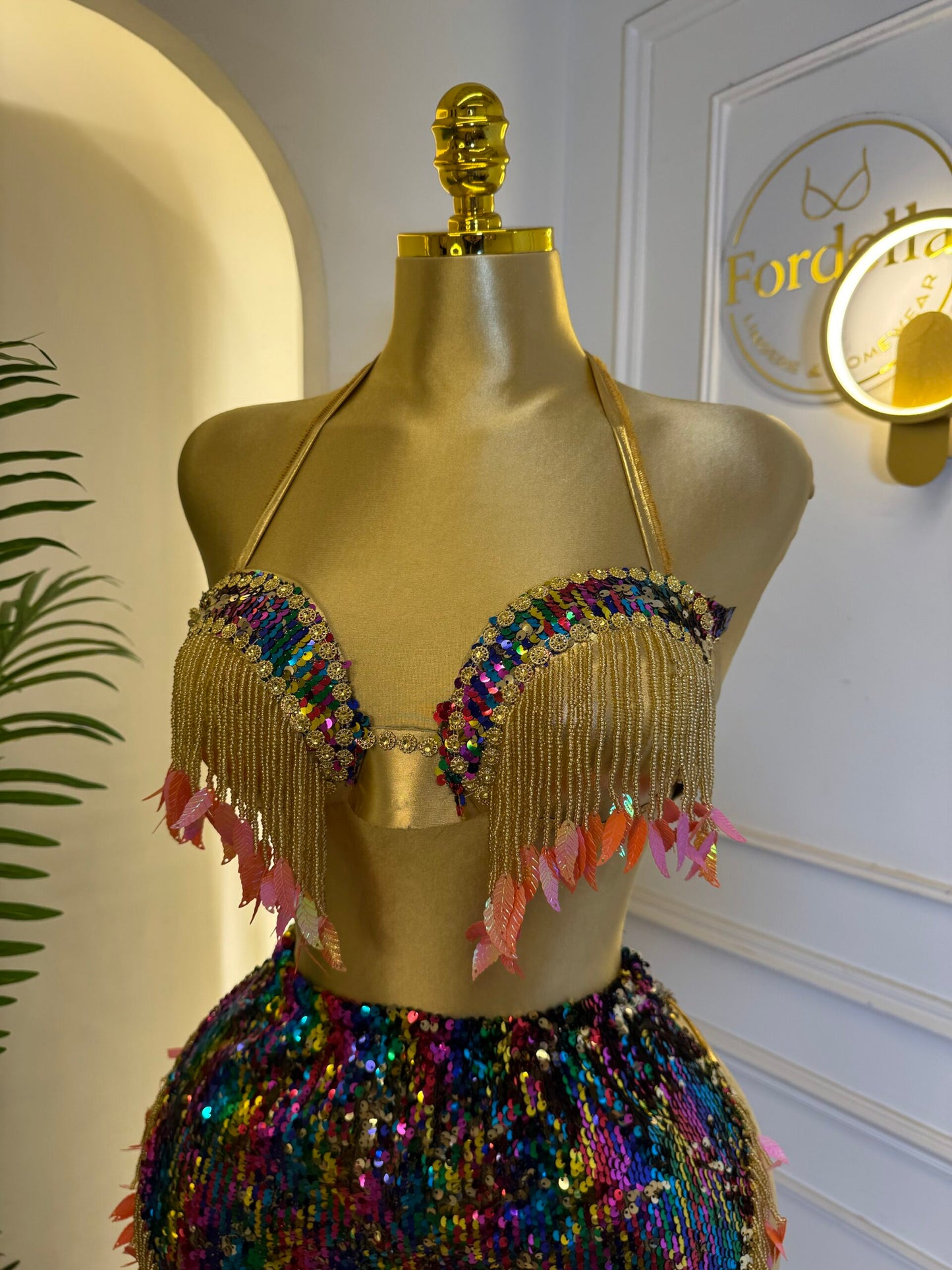 Disco Fever Multicolore : Costume de Danse Orientale