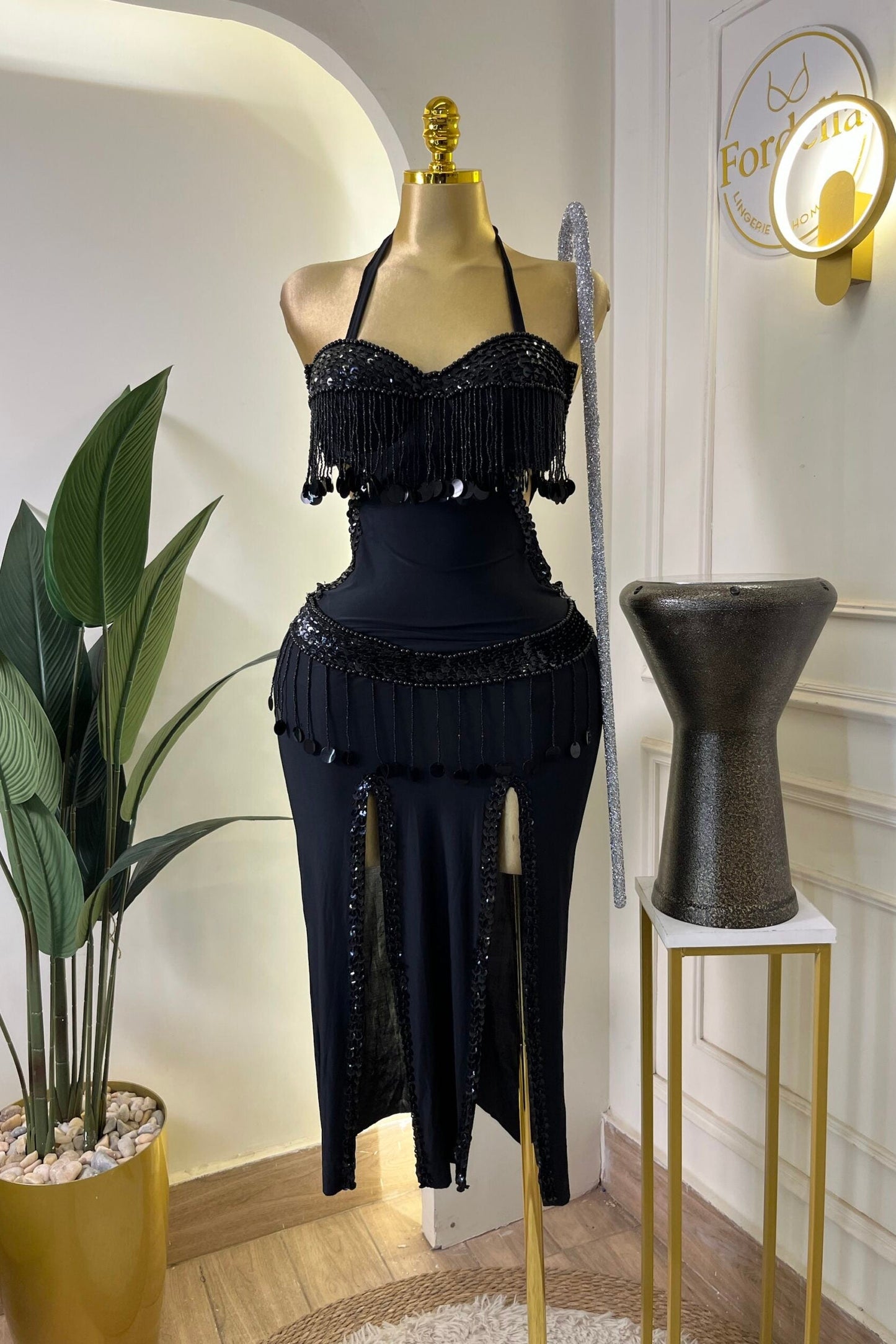 Nuit Classique Noire : Costume de Danse Orientale