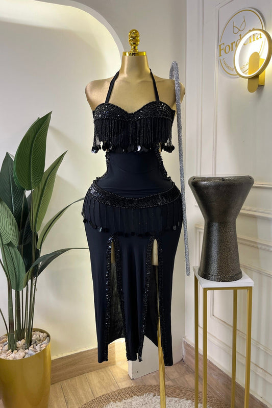 Nuit Classique Noire : Costume de Danse Orientale