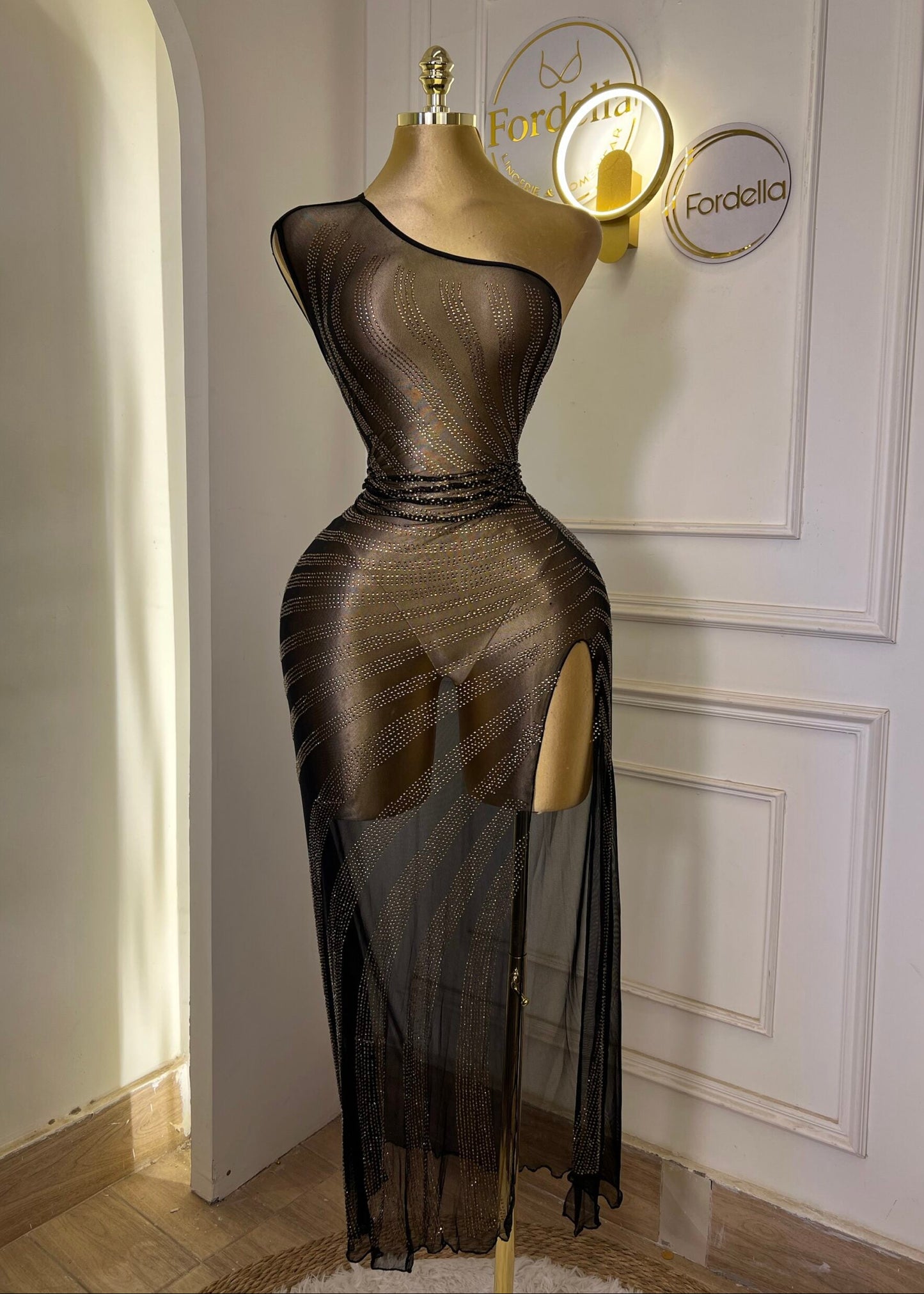 Ombre Scintillante Noire Lingerie et Tenue de Nuit Sexy