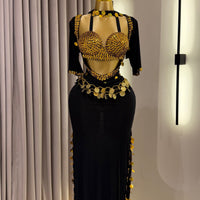 Lola Noire – Tenue de Danse Orientale 3 Pièces